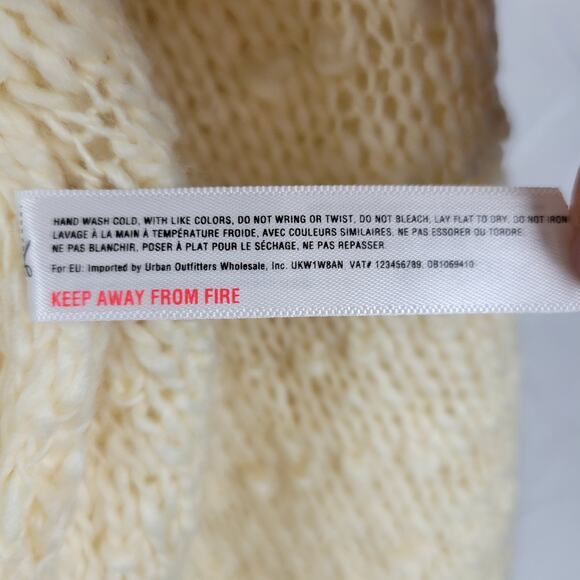 Anthropologie Akemi + Kin Womens Cardigan One Size Cream Loopy Knit Open Front - Picture 8 of 12